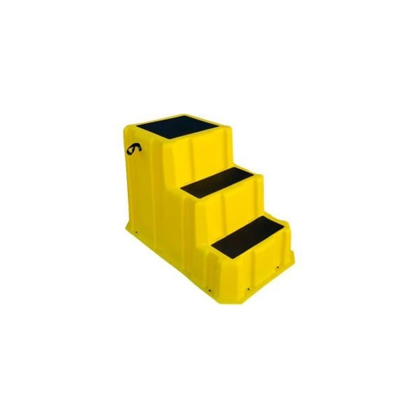 Us Roto Molding 3 Step Nestable Plastic Step Stand - Yellow 26"W x 43"D x 28"H - NST-3 YEL NST-3 YEL - main